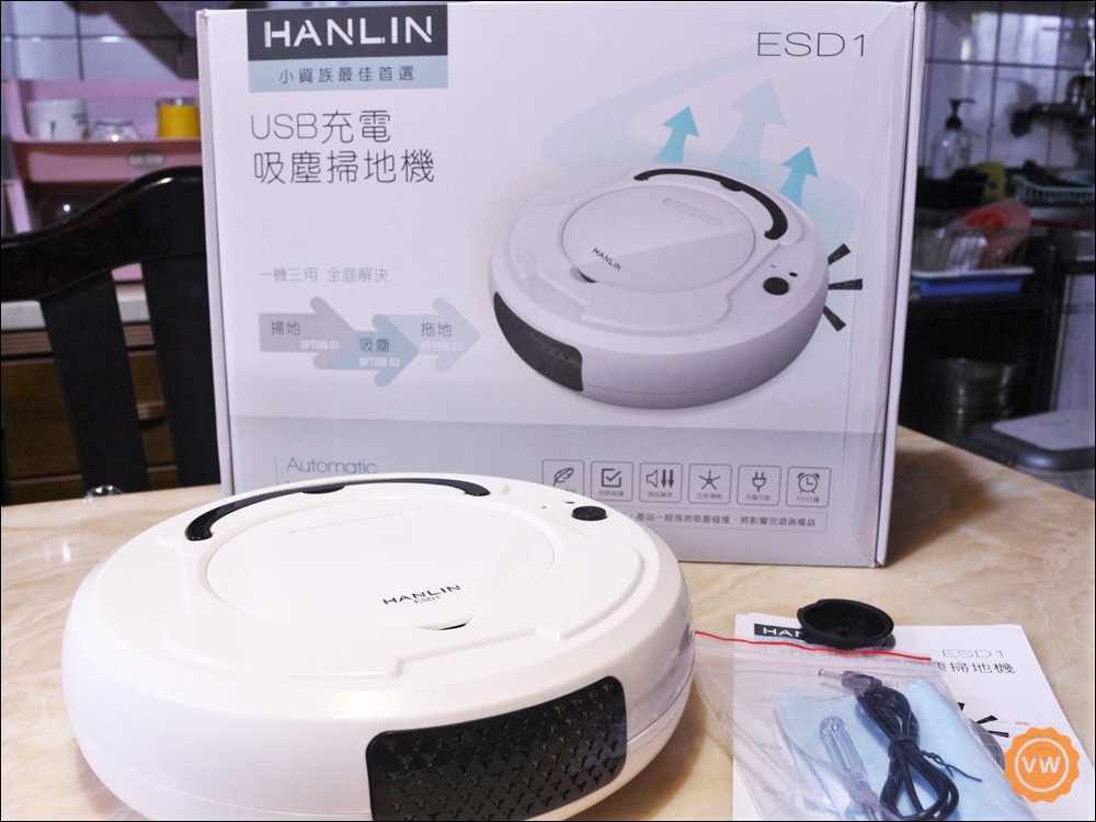 掃地機器人推薦│小資族最愛：HANLIN-ESD1實用USB充電吸塵掃地機